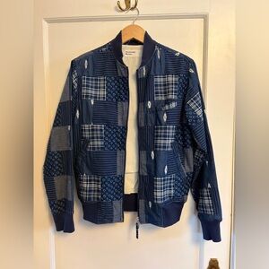 Universal Works | Indigo Patchwork Bomber Jacket, Size Small